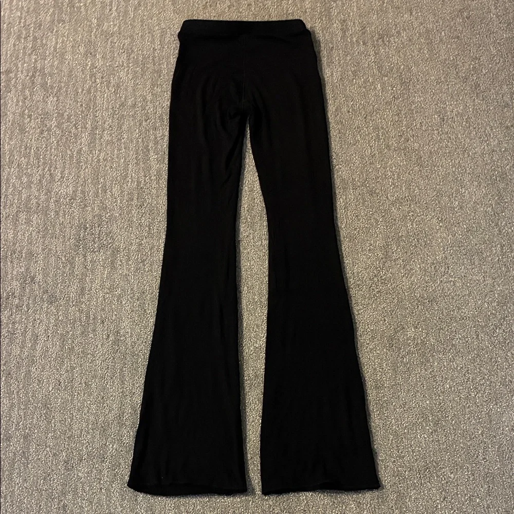 Naked Wardrobe Black Women's Flare Pants - Stretch High-Rise - Picture 6 of 6